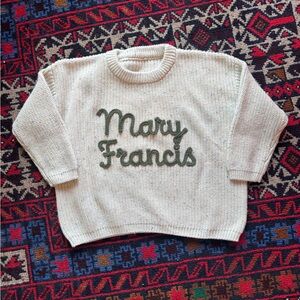 Mary Frances Cream and Green Sweater